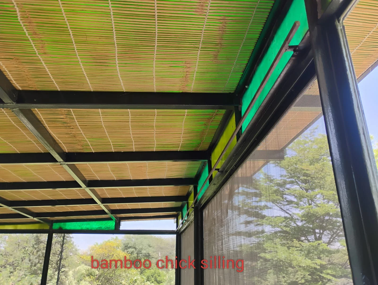 Bamboo blinds installation 2
