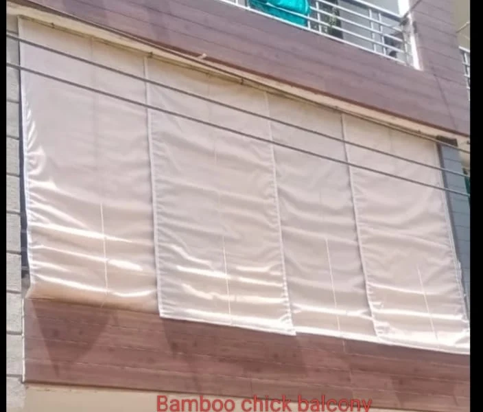 Waterproof Canvas-Backed Balcony Bamboo Chick Blinds for Monsoon Defense