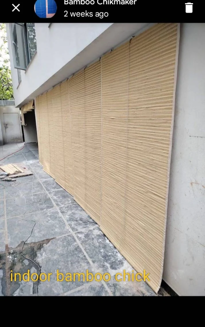 Continuous Ground Floor Veranda Seasoned Natural Bamboo Chick Blinds